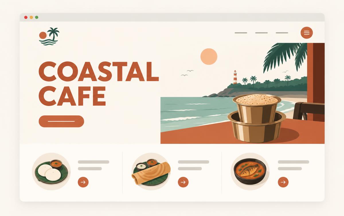 Coastal Cafe website preview